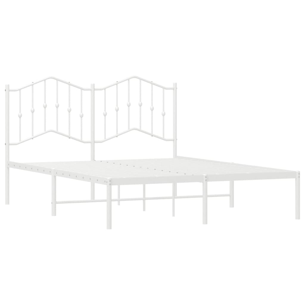 vidaXL Estructura cama sin colchón con cabecero metal blanco 135x190cm