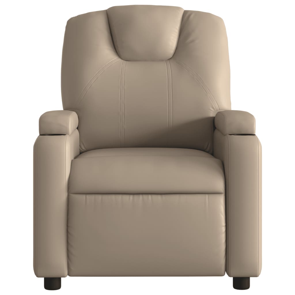 vidaXL Sillón reclinable de masaje eléctrico cuero sintético capuchino