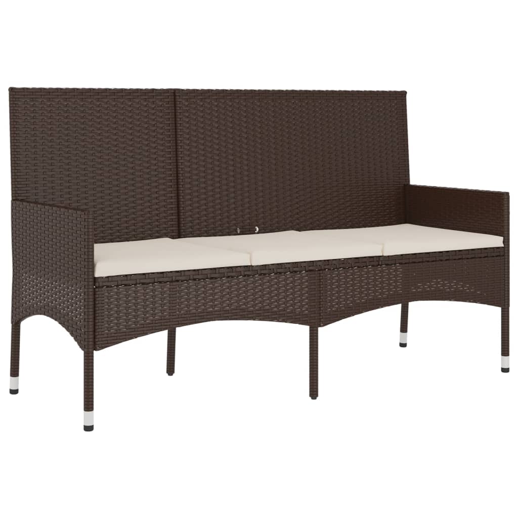 vidaXL Set muebles de jardín 4 piezas y cojines ratán sintético marrón