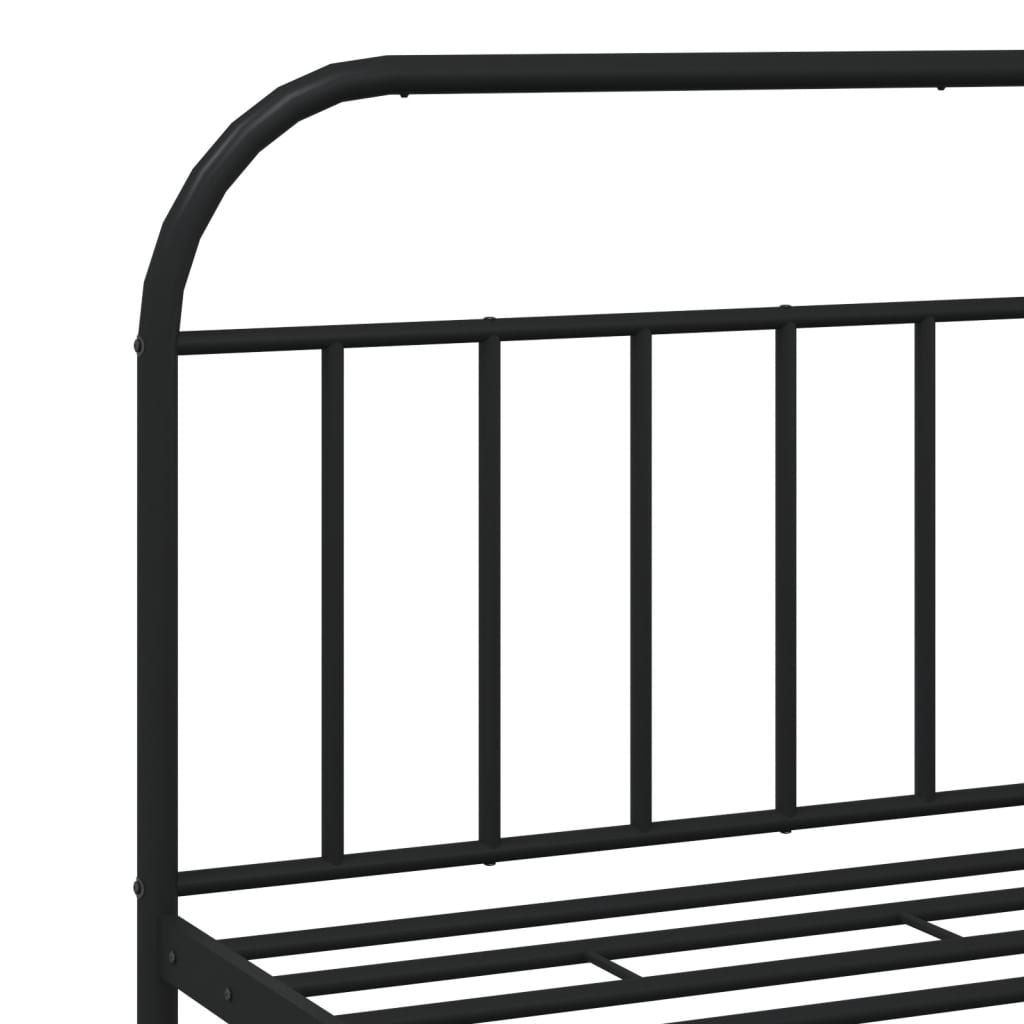 vidaXL Estructura de cama cabecero y estribo metal negro 180x200 cm