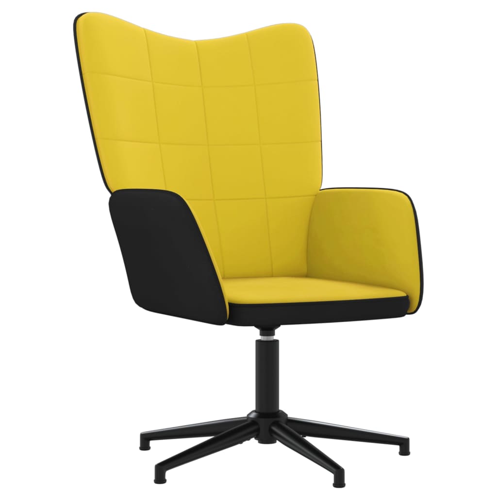 vidaXL Sillón de relax con reposapiés terciopelo PVC amarillo mostaza