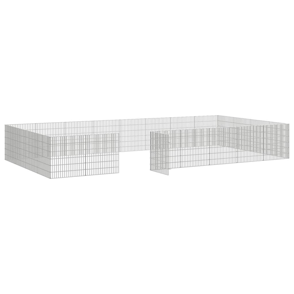 vidaXL Recinto corral animales 24 paneles hierro galvanizado 54x60 cm