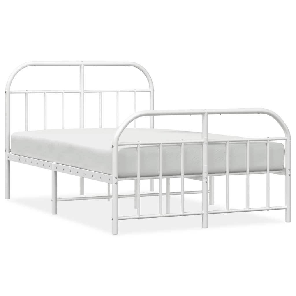 vidaXL Estructura cama sin colchón con estribo metal blanco 120x200 cm