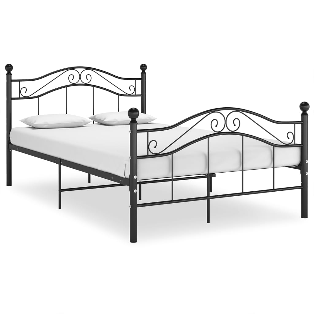 vidaXL Estructura de cama sin colchón metal negro 120x200 cm