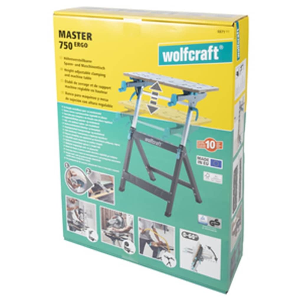 wolfcraft Banco para máquinas y mesa de sujeción MASTER 750 ERGO