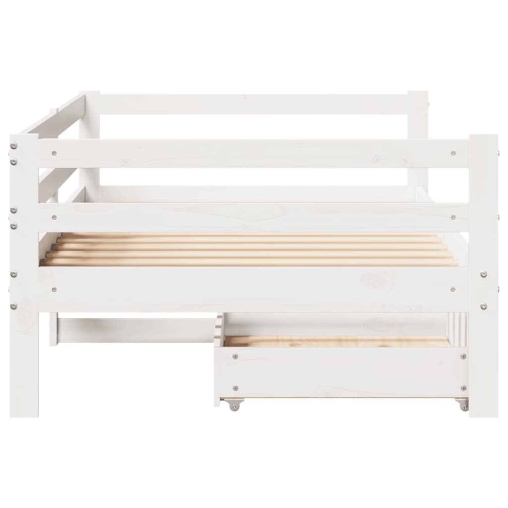 vidaXL Sofá cama con cajones madera maciza de pino 90x200 cm