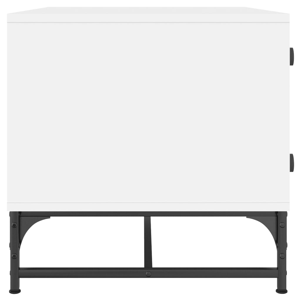 vidaXL Mesa de centro con puertas de vidrio blanca 68,5x50x50 cm