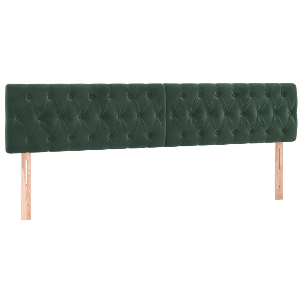 vidaXL Cabeceros 2 unidades de terciopelo verde oscuro 90x7x78/88 cm