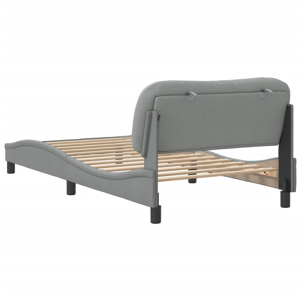 vidaXL Estructura de cama sin colchón tela gris claro 90x200 cm