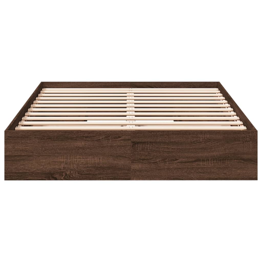 vidaXL Cama con cajones madera de ingeniería marrón roble 150x200 cm