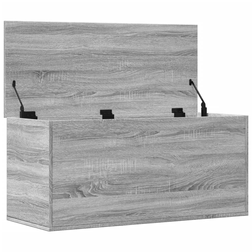 vidaXL Caja de almacenaje madera ingeniería gris Sonoma 100x42x46 cm