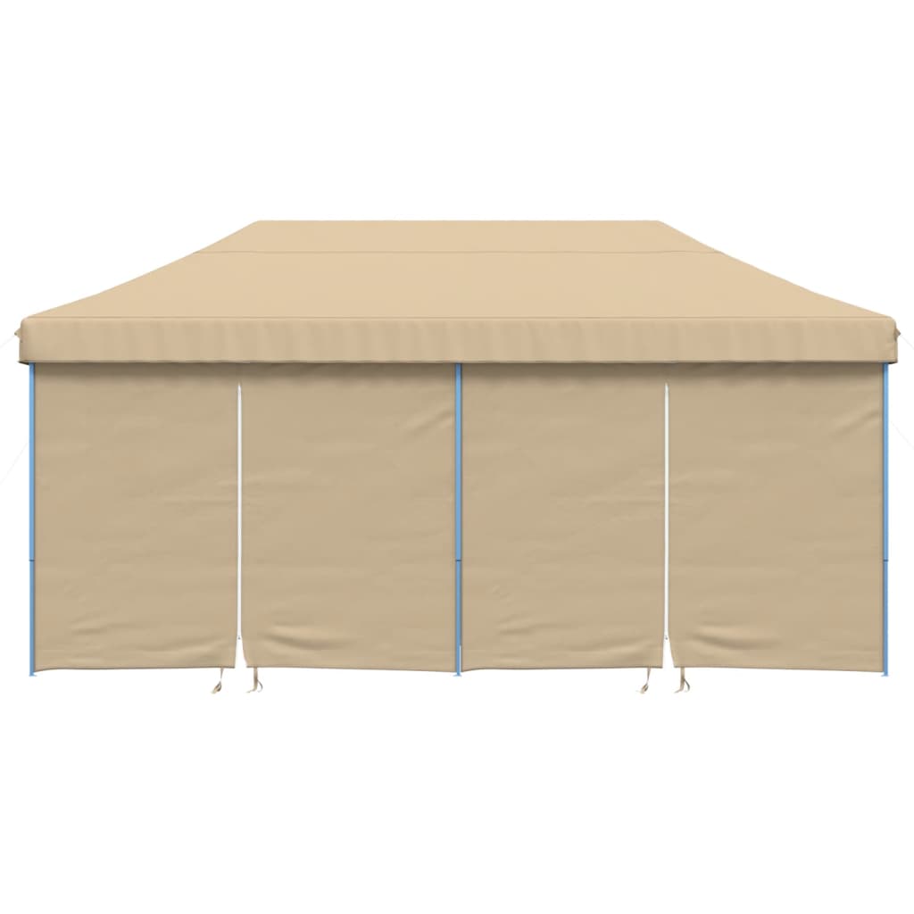 vidaXL Tienda de fiesta plegable Pop-Up con 4 paredes laterales beige