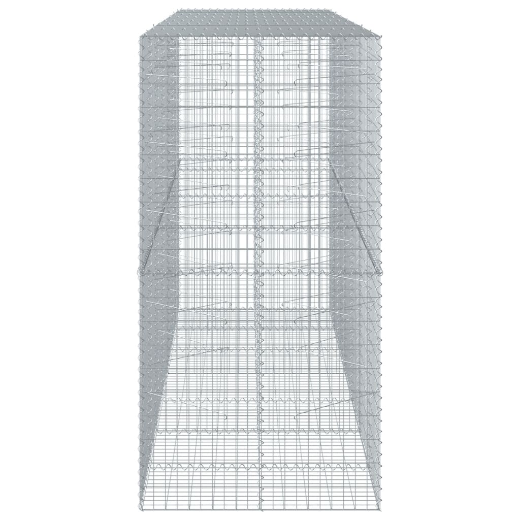 vidaXL Cesta de gaviones con cubierta hierro galvanizado 350x100x200cm