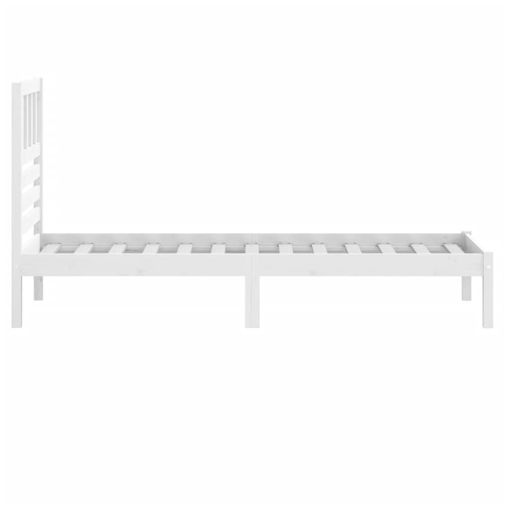 vidaXL Estructura de cama sin colchón madera maciza blanca 75x190 cm