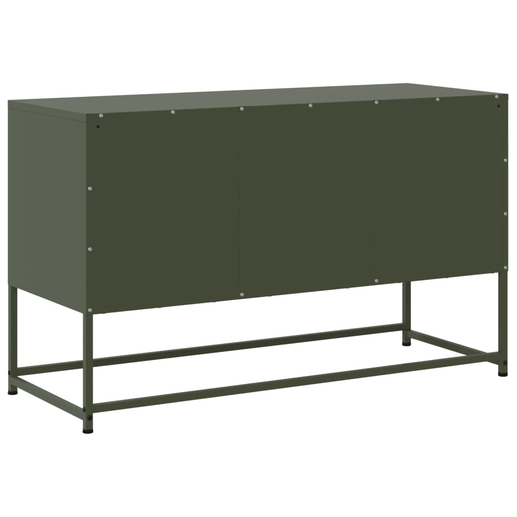 vidaXL Mueble para TV de acero verde oliva 100,5x39x60,5 cm