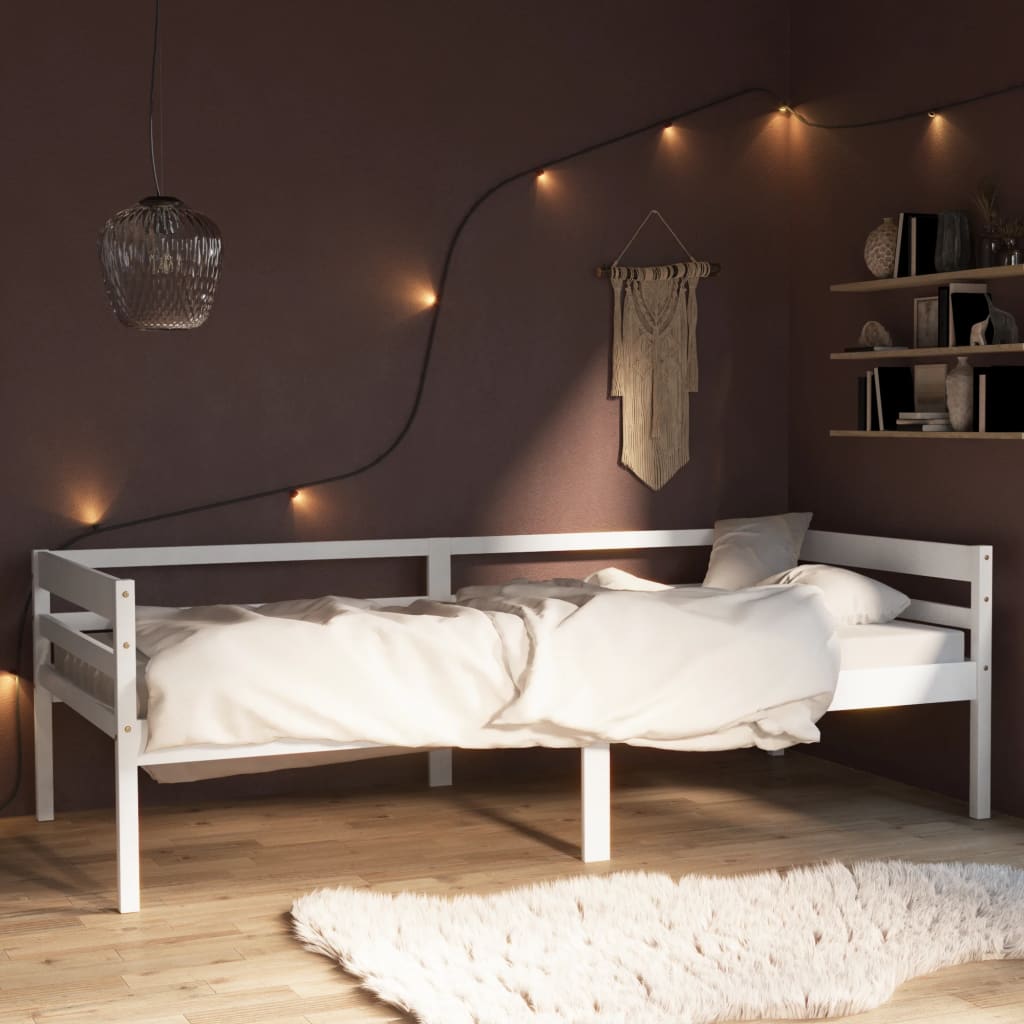 vidaXL Estructura de cama sin colchón madera de pino blanco 90x200 cm