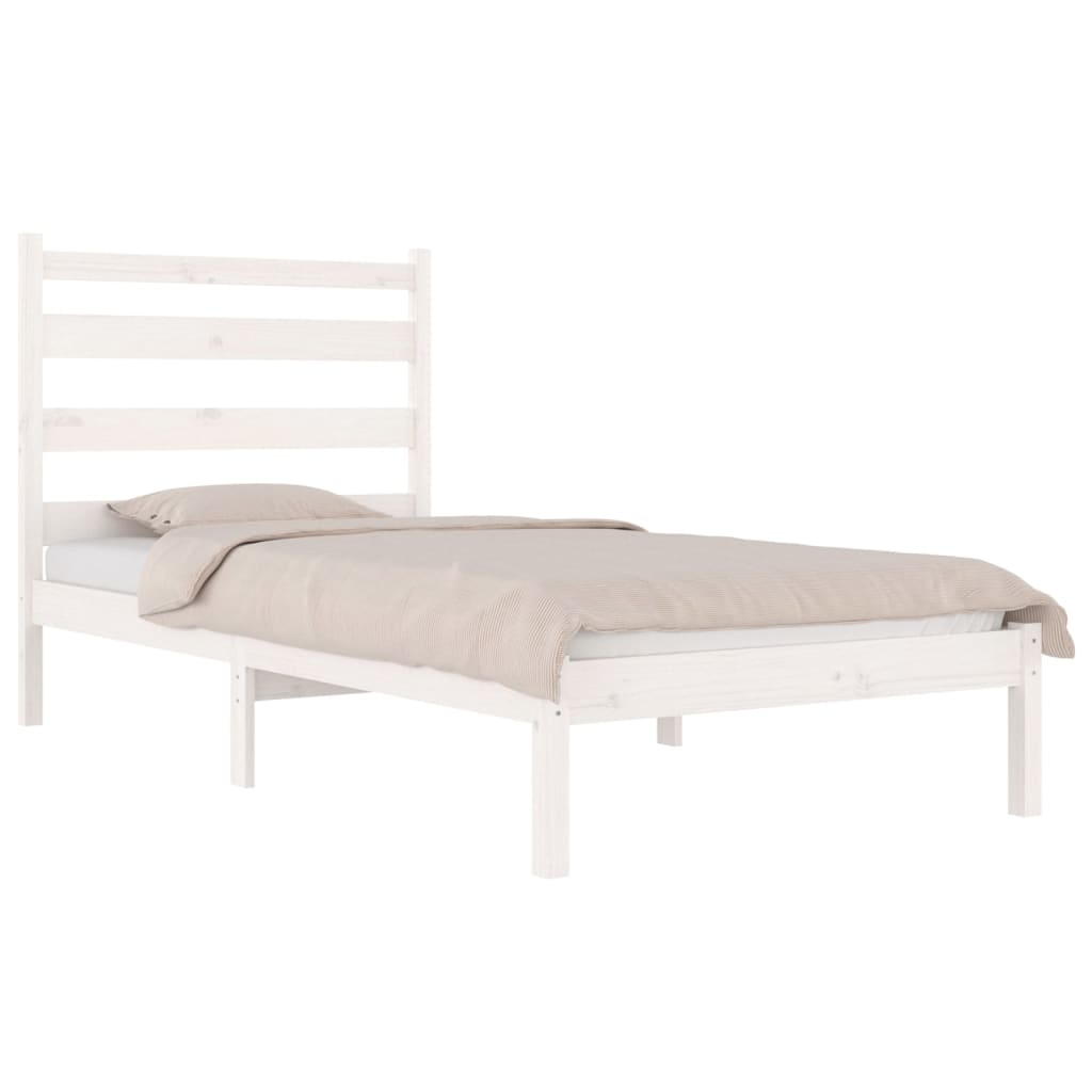 vidaXL Estructura de cama madera maciza de pino blanco 100x200 cm