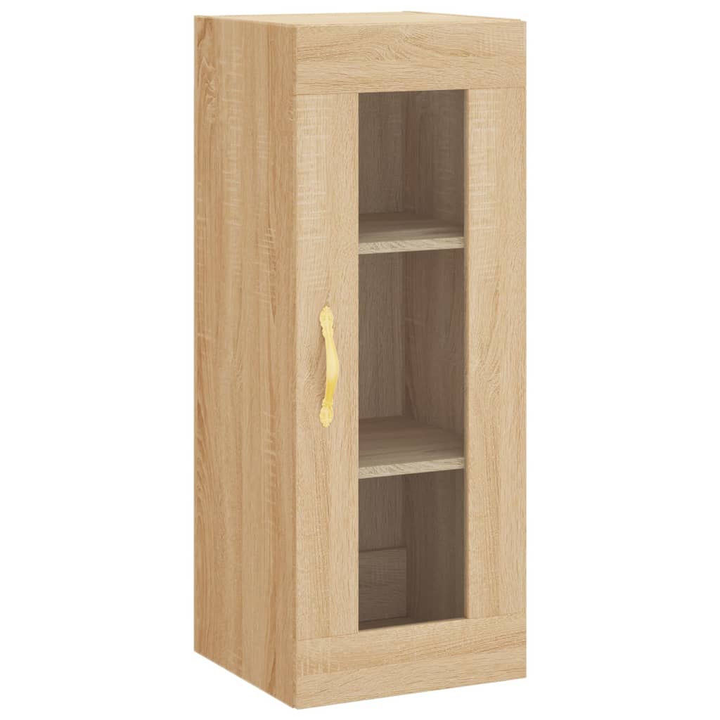 vidaXL Aparador de madera contrachapada roble Sonoma 34,5x34x180 cm