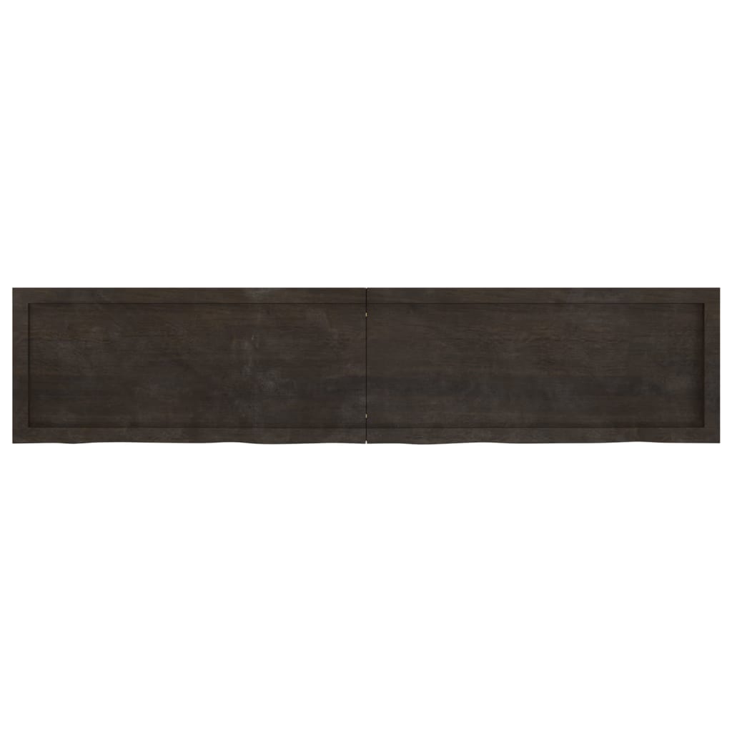 vidaXL Tablero mesa madera roble tratada marrón oscuro 180x40x(2-4) cm