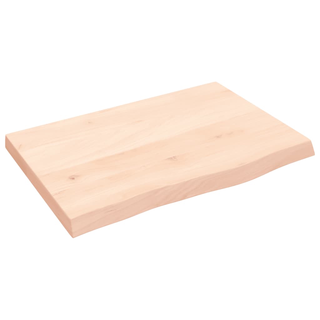 vidaXL Tablero de mesa madera maciza roble sin tratar 60x40x(2-4) cm