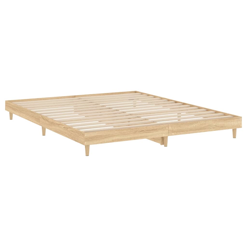 vidaXL Estructura de cama sin colchón madera roble Sonoma 140x200 cm