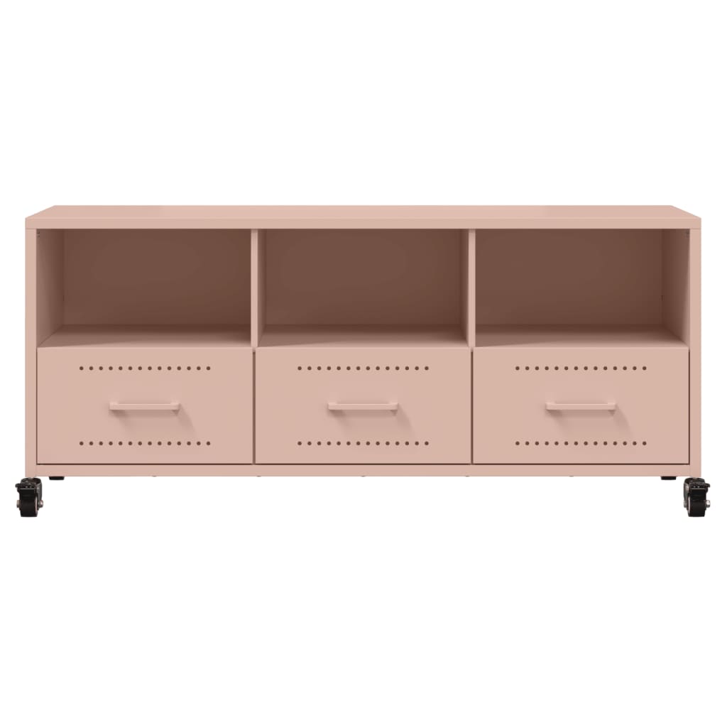 vidaXL Mueble de TV acero rosa 100,5x39x43,5 cm