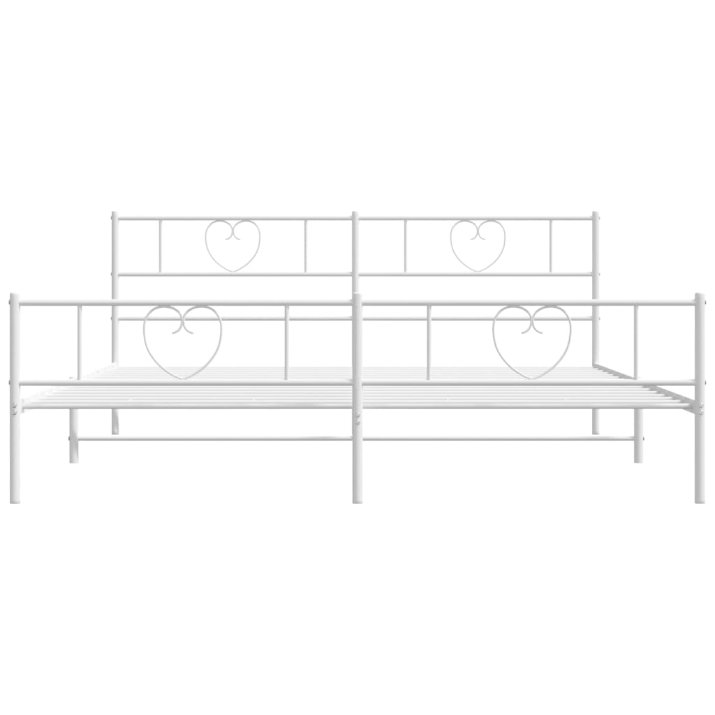 vidaXL Estructura cama sin colchón con estribo metal blanco 193x203 cm