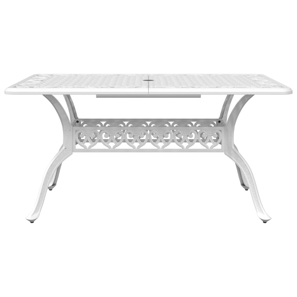 vidaXL Juego de comedor de jardín 5 piezas aluminio fundido blanco