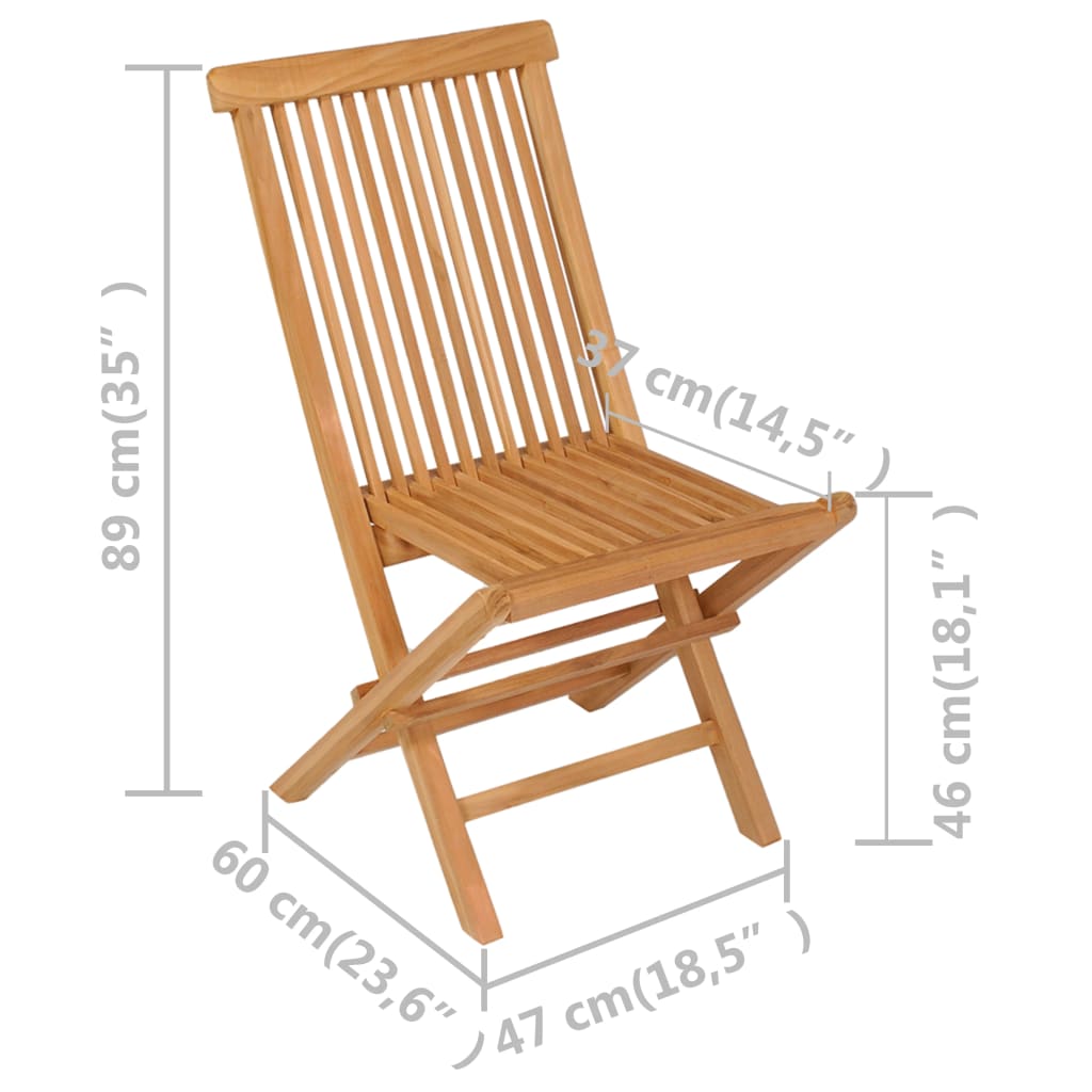 vidaXL Conjunto de comedor de jardín 5 piezas madera maciza de teca