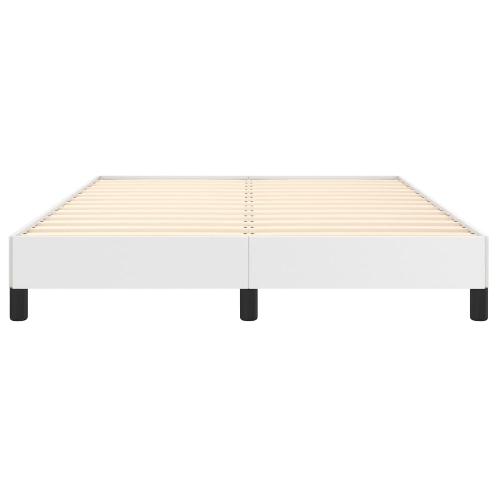 vidaXL Estructura de cama de cuero sintético blanco 140x200 cm