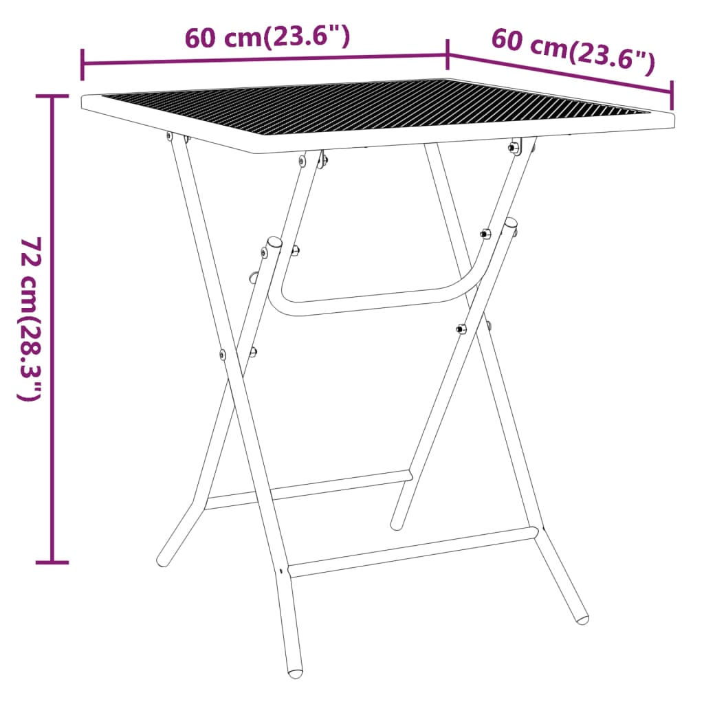 vidaXL Set de comedor de jardín 5 pzas malla metal expandido antracita