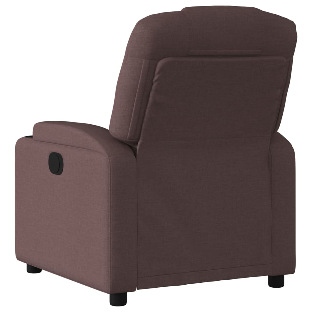 vidaXL Sillón reclinable eléctrico tela marrón oscuro