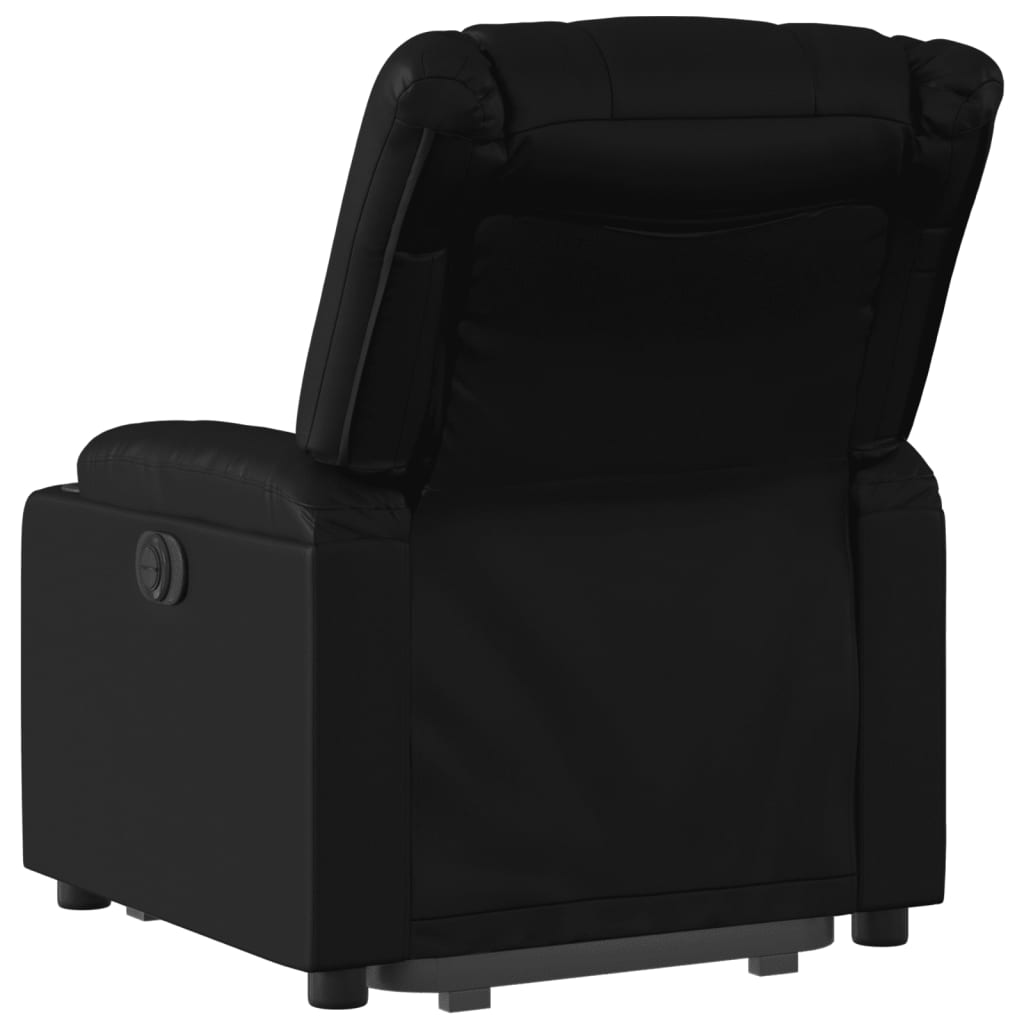 vidaXL Sillón reclinable elevable cuero artificial negro