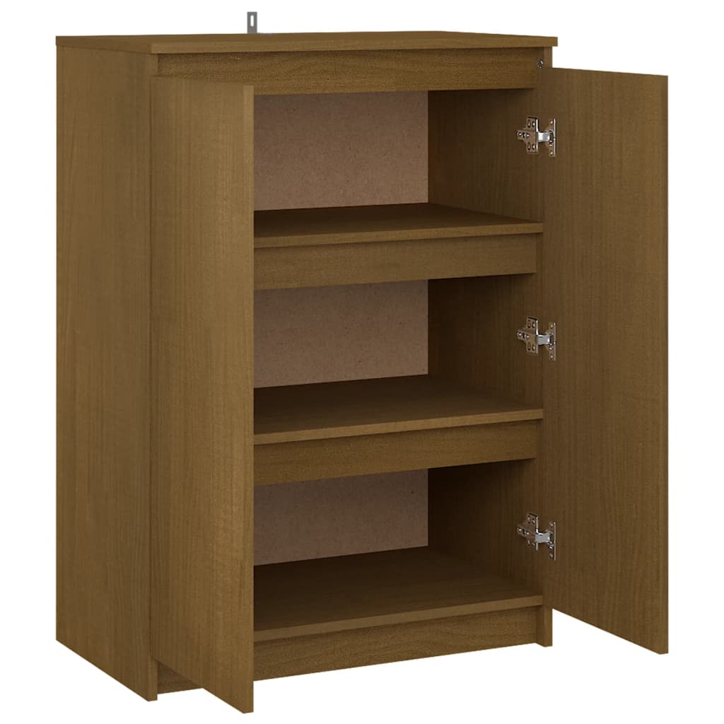 vidaXL Aparador madera maciza de pino marrón miel 60x36x84 cm