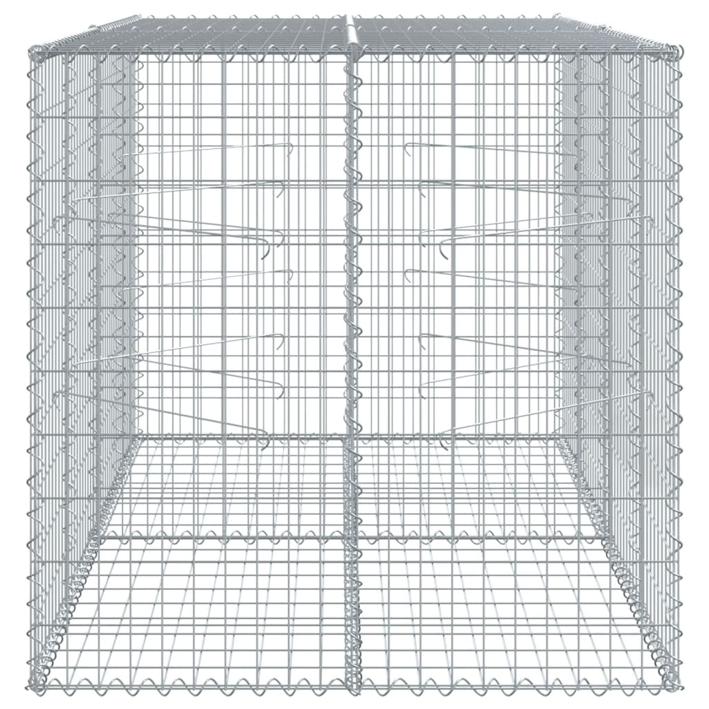 vidaXL Cesta de gaviones con cubierta hierro galvanizado 200x100x100cm