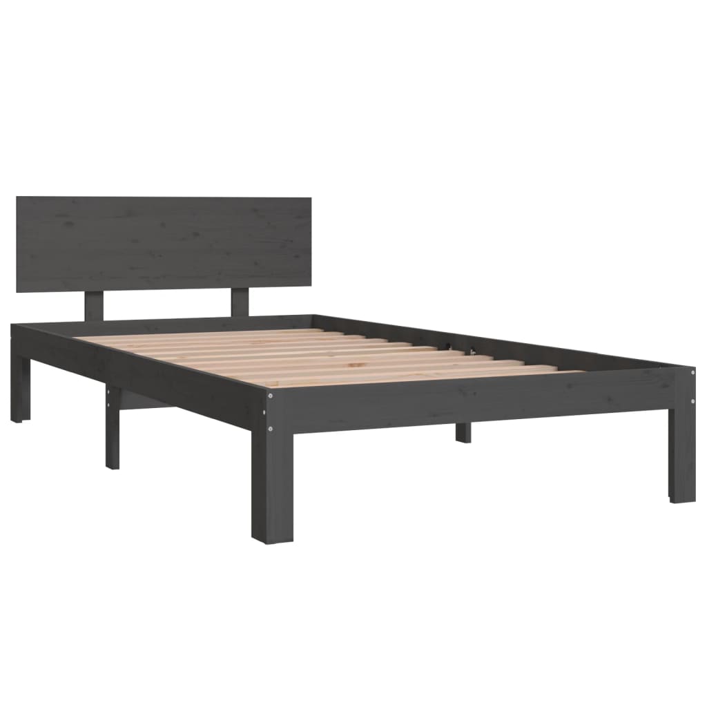 vidaXL Estructura de cama sin colchón madera de pino gris 100x200 cm