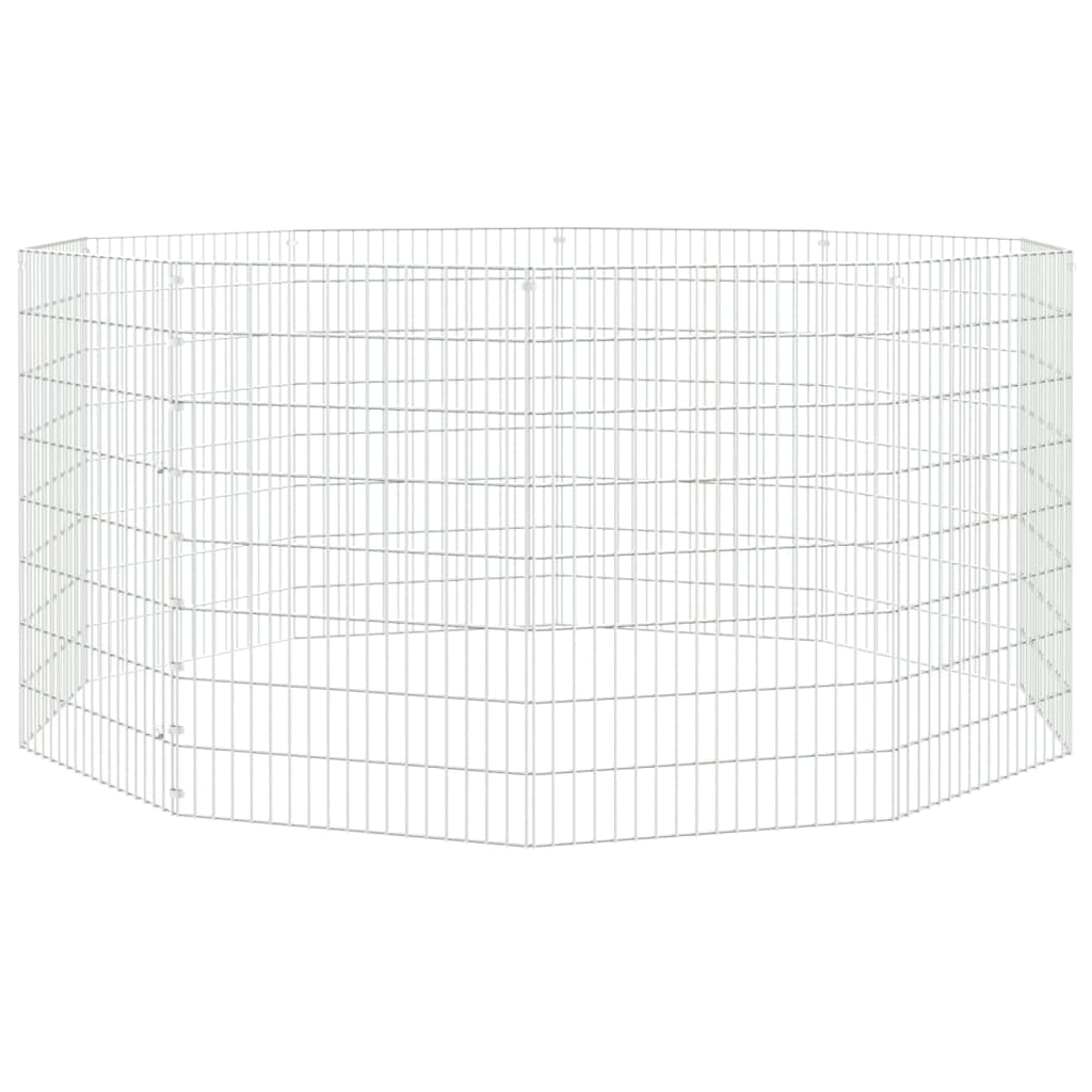 vidaXL Recinto animales corral 10 paneles hierro galvanizado 54x80 cm