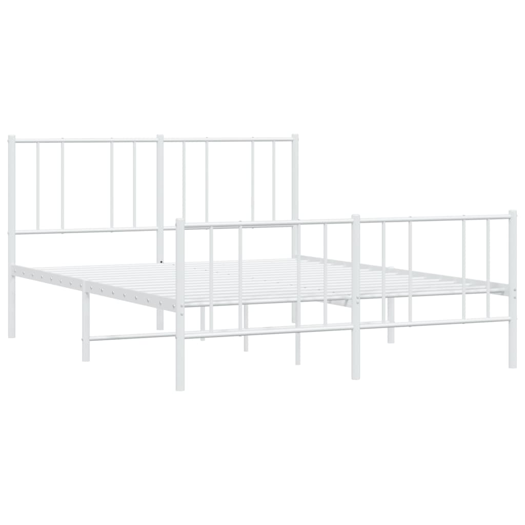 vidaXL Estructura cama sin colchón con estribo metal blanco 160x200 cm