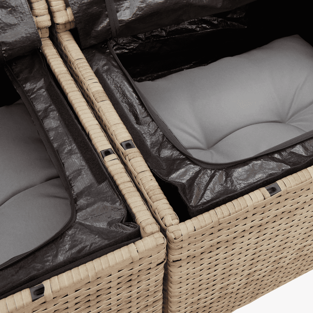 vidaXL Set de sofás de jardín 12 pzas y cojines ratán sintético marrón
