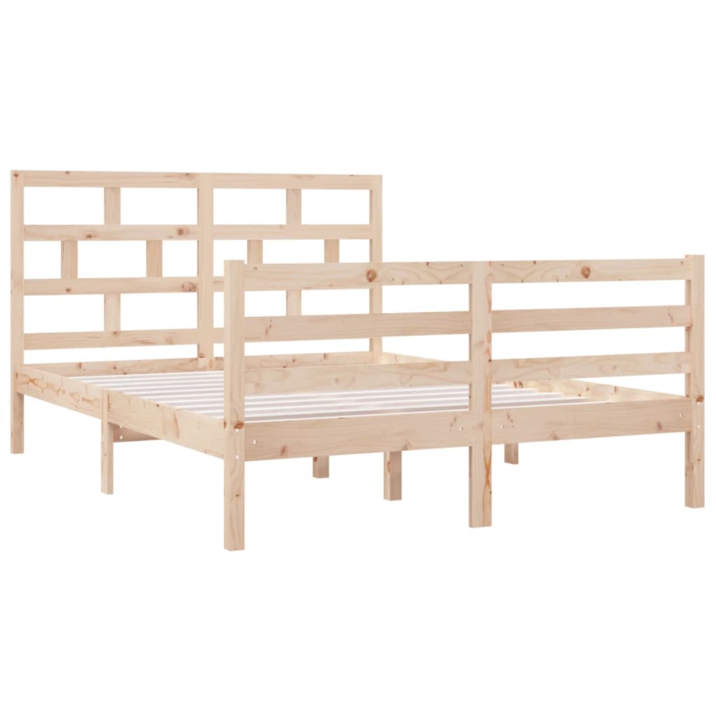 vidaXL Estructura cama doble pequeña madera maciza 135x190 cm