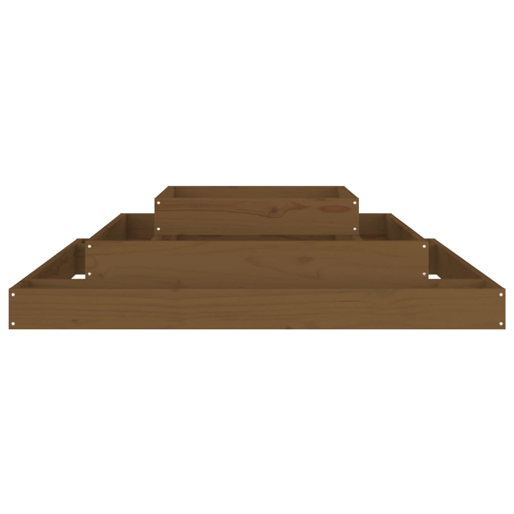 vidaXL Jardinera madera maciza de pino marrón miel 110x110x27 cm