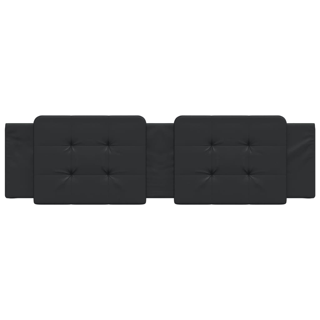 vidaXL Cabecero de cama acolchado cuero sintético negro 180 cm