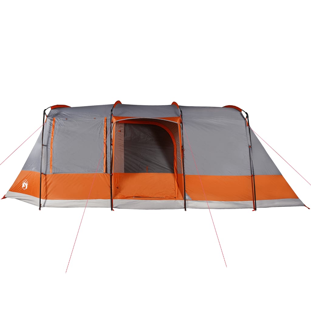 vidaXL Tienda de camping con túnel 4 personas impermeable gris naranja