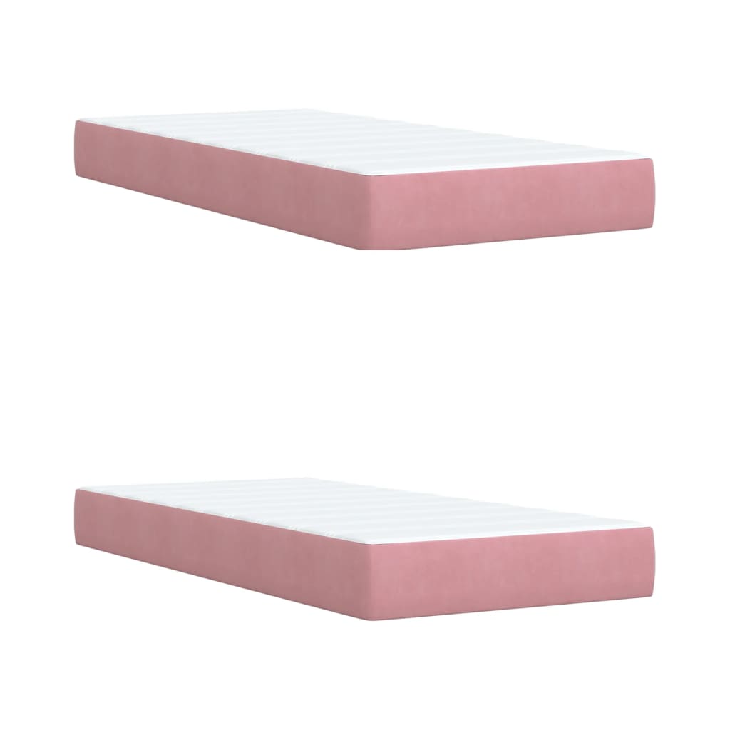 vidaXL Cama box spring con colchón terciopelo rosa 200x200 cm