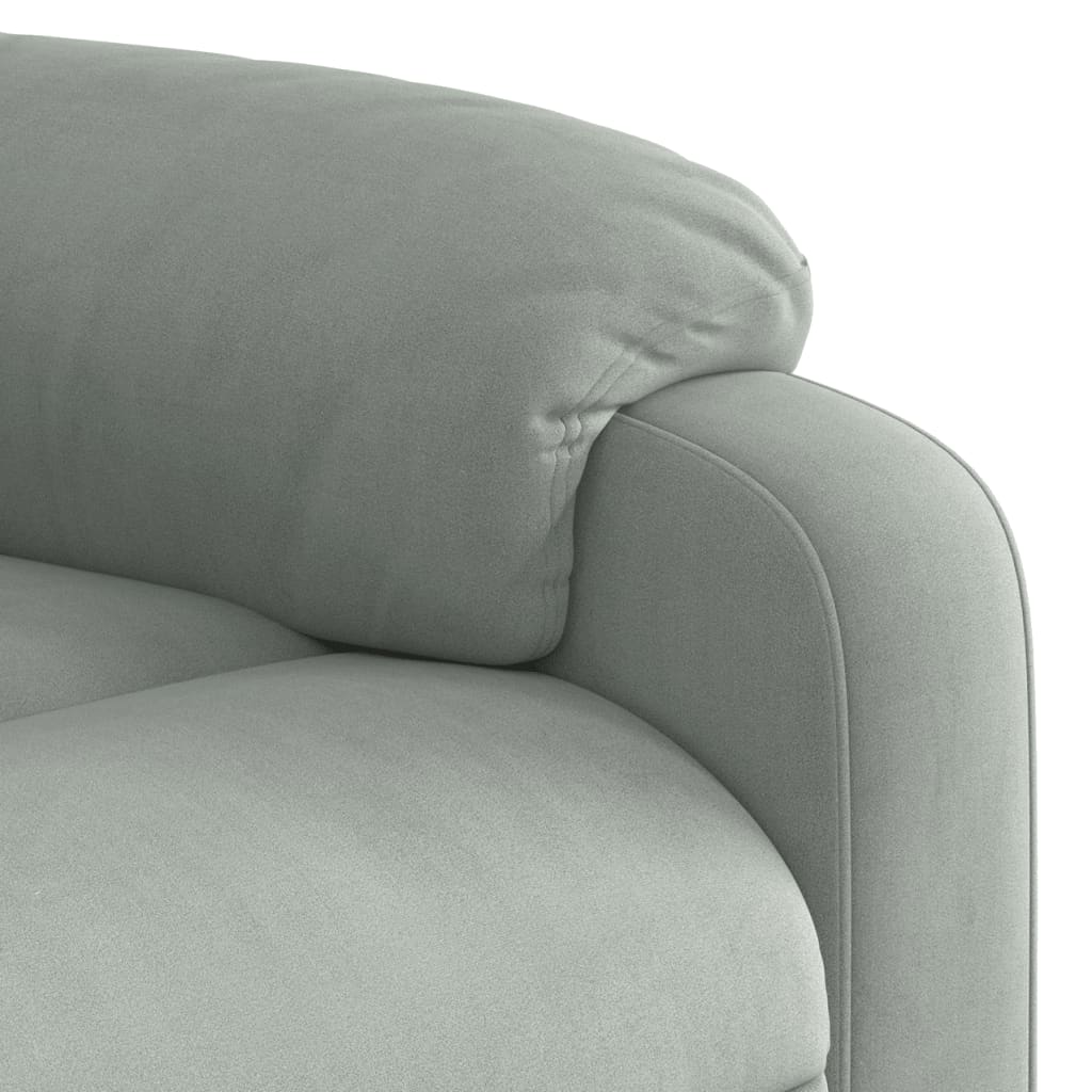 vidaXL Sillón reclinable eléctrico de terciopelo gris claro