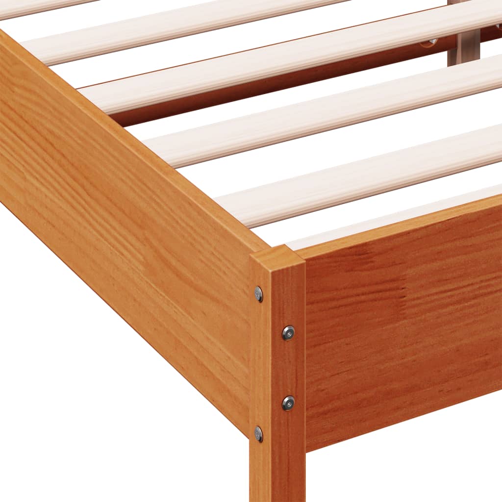 vidaXL Cama sin colchón madera maciza de pino marrón cera 200x200 cm