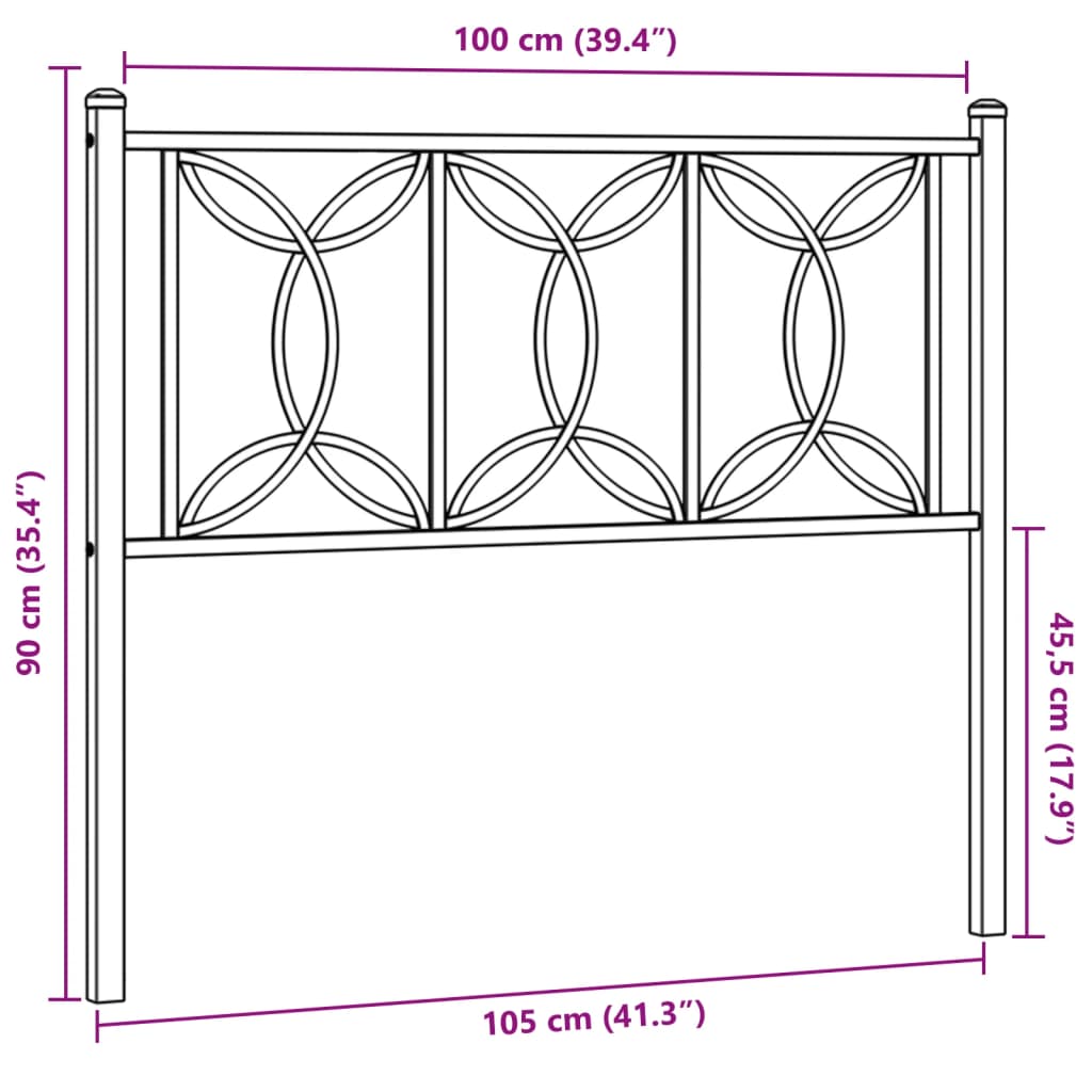 vidaXL Cabecero de metal blanco 100 cm