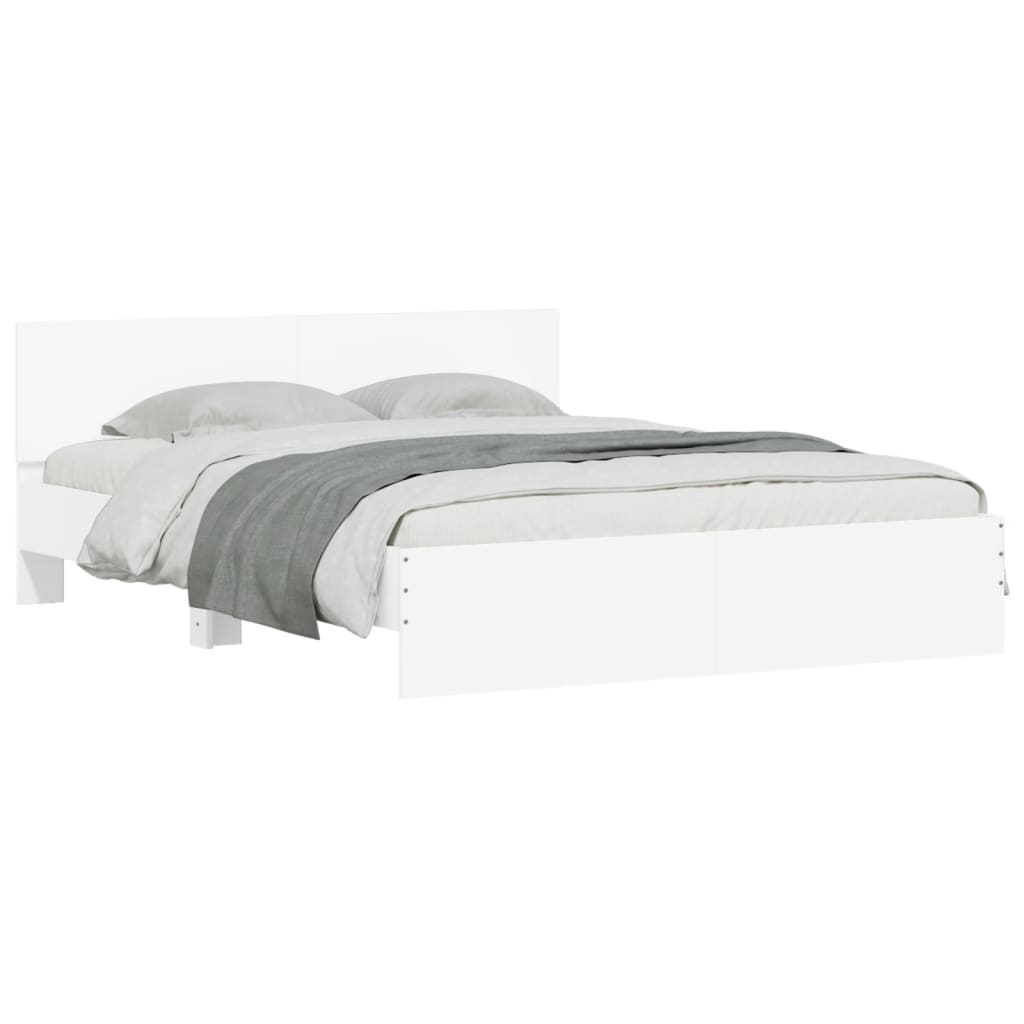 vidaXL Estructura de cama con cabecero blanca 140x190 cm