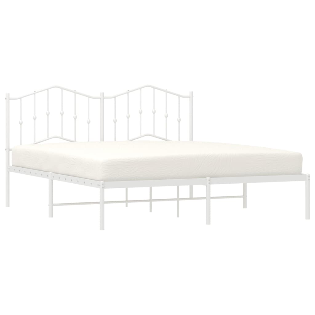 vidaXL Estructura cama sin colchón con cabecero metal blanco 183x213cm