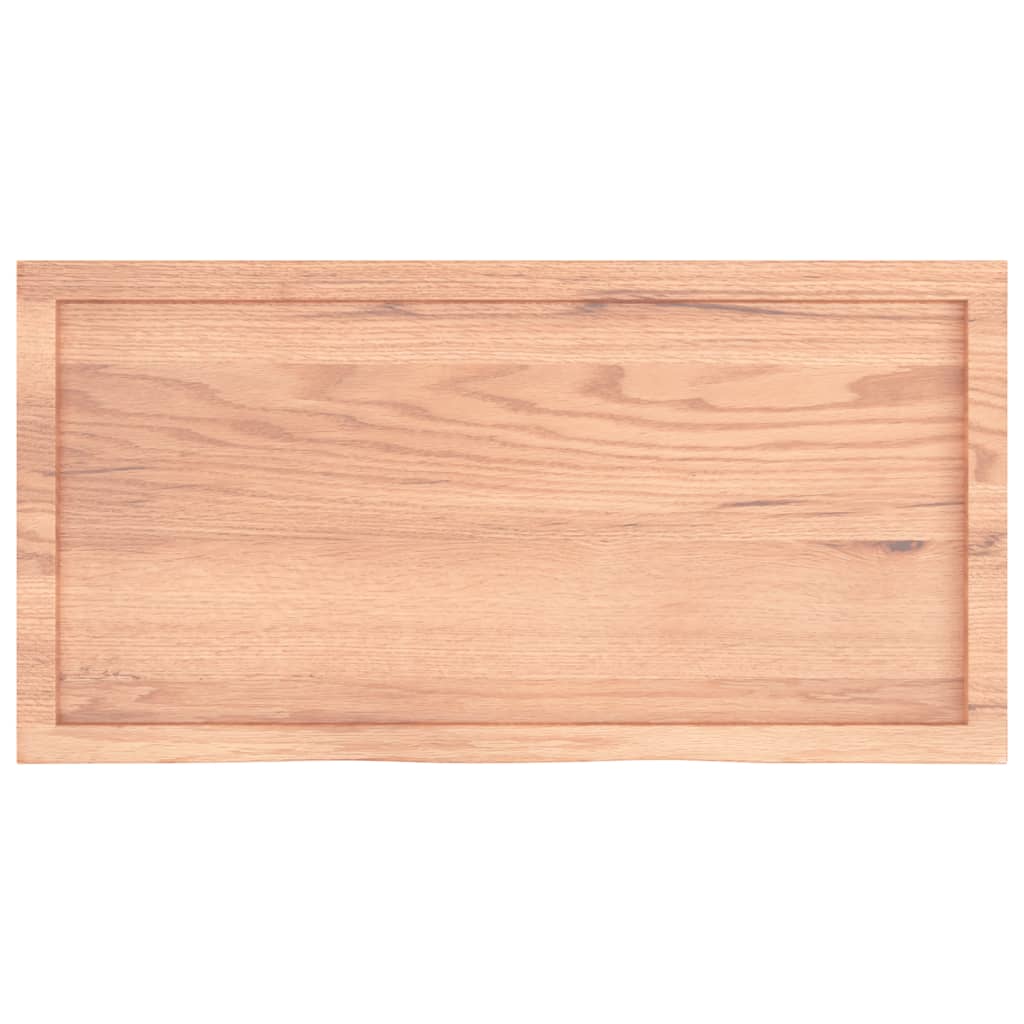 vidaXL Tablero mesa madera roble tratada marrón claro 100x50x(2-6) cm